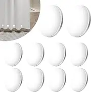 [HAIKING] Shower Curtain Magnets, 10 PCS White Round Plastic Covered Heavy Duty Curtain Magnets for Avoid Curtain Liner Blowing Around (4cm/1.57in)