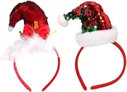 [Totority] Stylish Xmas Hair Accessory Set Sequin Hat Headband for Christmas Decorations and Party Favors
