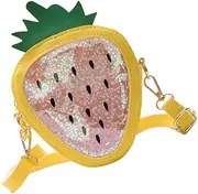 [Healeved] Single Shoulder Bag Sequined Fruit Shaped Pouch Lightweight Coin Bag for Birthday present for Beach Party Shopping Travel Everyday Use