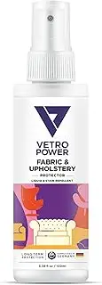 Vetro Power Fabric & Upholstery Protector 100ml Spray Refill Pack Invisible Liquid and Stain Repellent Protects Furniture Sofas Couches Chairs Pillows