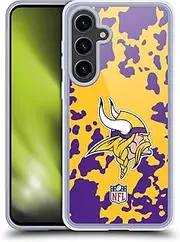 Head Case Designs Officially Licensed NFL Cow Animal Print Minnesota Vikings Art Soft Gel Case Compatible with Samsung Galaxy S24+ 5G