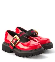 [Moschino Kids] Moschino Kids Patent leather Mary Jane flats UK 12.5 red