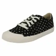 Childrens Unisex Clarks Lace Up Canvas Shoes Comic Step