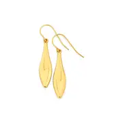 9ct Gold Puff Pointed Bomber Hook Drop Earrings