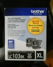 Brother Black-LC1032BK XL High-Yield 2-Pack Ink Cartridges New EXP 02/2024