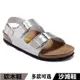 BIRKENSTOCK 【熱賣】新款勃肯男士涼鞋羅馬扣三扣平底軟木女拖鞋沙灘鞋