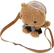 [WOFASHPURET] 1pc Fashionable Plush Bear Bag Adorable Storage Pouch Cross-body Stuffed Bag