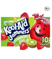 Kool Aid Jammers Strawberry Kiwi Flavored Kids 0% Juice Drink 10 ct Box 6 fl oz