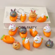 8Pcs Cartoon Carrot Rabbit Pull Back Car Toys for Kids Birthday Party Favors Bab