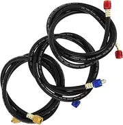 Mikinona 3pcs Manifold Gauge Hose for Car Air Conditioning Repair Alloy Rubber Hose Kit Quick Easy Installation Automotive