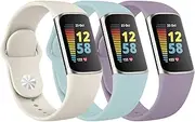 Meliya Band Compatible with Fitbit Charge 6 Bands/Fitbit Charge 5 Band Women Men, Soft Silicone Adjustable Waterproof Sport Replacement Wristbands Strap for Fitbit Charge 6/5 Fitness Tracker