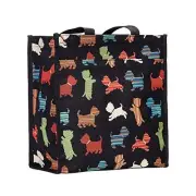 Tapestry Shoulder Bag Shopping Bag for Women with Playful Puppy Design (SHOP