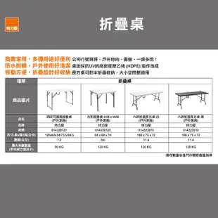 特力屋 六呎折疊長方桌 黑 戶外家具