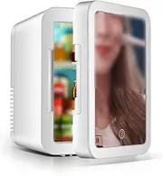 5L Car Refrigerator with Beauty Makeup Mirror, Car Small Fridge, Skin Care Products Facial Mask Refrigerated Portable Freezer, 12v Office Bedroom Outdoor Home Use Fridge,Britain
