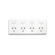 3A AU Quad Power Point 10A 250v - 4 Gang GPO Socket Outlet - White