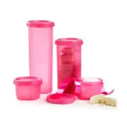 New Tupperware MODULAR MATES 4 PC ROUND SET # 1 3 4 Containers PINK FrEeSHip