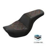 Driver & Passenger Gel Seat Fit For Harley Low Rider Super Glide Custom 06-17