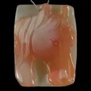 BE03837# Hand Carved Unique Horse Red Chalcedony Pendant Bead Gemstone