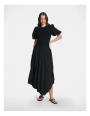 [Decjuba] Kiara Textured Midi Dress in Black