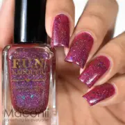 F.U.N Lacquer Cassiopeia Raspberry Holographic Flakies Shimmer Jelly Nail Polish