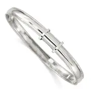 Sterling Silver Polished Milgrain 7mm Expandable Bangle