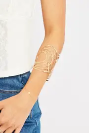 Gold Cuff Bracelet Bangle - Size ONE, Women's Ring