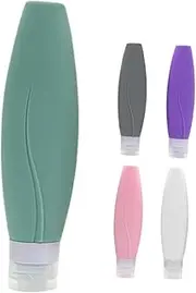 DECOMELODY 5pcs Travel Toiletries Bottles: Silicone Travel Size Containers For Toiletries 150ml Refillable Leakproof Shampoo And Conditioner Bottles