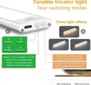 LED Motion Sensor Light Strip Kitchen Closet Lamp USB Rechargeable Nightlight