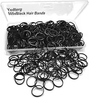 Yedtreg Black Elastic Hair Bands, 500pcs Small Hair Rubber Bands with Box, Soft Mini Hair Elastics Ties Bands for Women, Kids, Braids, Beard etc