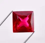 15x15 MM Natural Mozambique Blood Red Ruby Princess Cut Loose Gemstone Certified