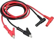 2pcs (Black + Red) 4mm Banana Plug to Alligator Clip Test Lead 15A 1000V Multimeter Probe Cable Copper Core 1M