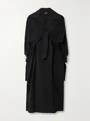 [Cult Gaia] Cult Gaia - April Belted Embellished Crepe Coat - Black - small small Black
