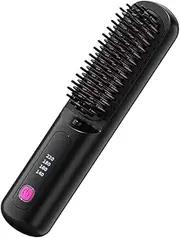 Cordless Hair Straightener - Straightening Comb For Travel | Hair Straightener Brush | Portable Straightening Comb | 4 Levels Adjustable Rechargeable Mini Straightener Comb For Home Travel Styling Cur