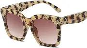 [HAOMAO] Square Big Frame Uv400 Gradient Sunglasses For Women And Men For Fishing Driving Multi Stoneflower