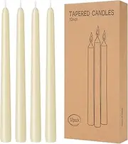 12 Pack Ivory Taper Candles 10 inch - Taper Candles Dripless, Smokeless, Unscented - 8 Hours Long Burning - Hand Poured Tall Candlesticks - Perfect for Home Decor, Weddings, and Special Occasions