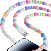 COZYEXPR 3.3ft Cute Beaded USB Charging Cable 66W High Speed Transfer Cord USB A to iPhone Compatible with iPhone 14/13/12 Pro Max/11/XS MAX/XR/XS/X/8/iPad
