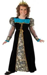 BLACK CAMELOT PRINCESS CHILD GIRLS MEDIEVAL FANCY DRESS HALLOWEEN COSTUME