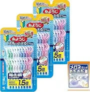 (Amazon.co.jp Exclusive) Kobayashi Pharmaceutical Thread Toothpicks with Slick Type, Y-Shaped, Dental Floss, Easy to Fit Between Narrow Teeth, 18 Sticks x 3 Packs (Bonus Included)