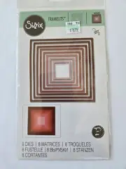 Sizzix Framelits Square Frames 8pk #662602 New