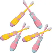 Healeved Toothbrush Head Fine Bristles Boys and Girls Toothbrush Adorable Cartoon Piggy Suction Cup Base Boys and Girls Care for Toddlers Random