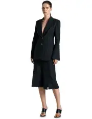 [Cue] Linen Blend Tailored Blazer in Black