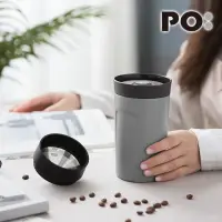 在飛比找momo購物網優惠-【PO:】360度飲用隨行保溫咖啡杯350ml-附濾網(灰/