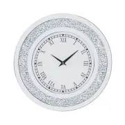 Modern 3D Wall Clock - Diamond Crystal Roman Numerals for Living Room, Kitche...