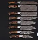 i Custom Handmade HAND FORGED DAMASCUS STEEL CHEF Knives Set Kitchen Knives