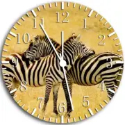 Cute Zebra Frameless Borderless Wall Clock Nice For Gifts or Decor W51