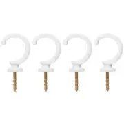 4Pcs Aluminum Alloy Wall Mounted Curtain Holdback Drapery Tieback Hooks, White