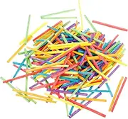 1000pcs Multicolored Wood Sticks Popsicle Wood Craft Matchsticks DIY Wood Craft Sticks Yellow Craft Sticks Colored Wood Craft Sticks Wooden