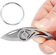 WhSunVo Small Pocket Knife Stainless Steel Mini Keychain Knife Portable EDC Little Box Cutter Folding Outdoor Survival Pocket Compact Utility for Men and Women Camping Hiking