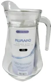Murano Clear Glass Water Pitcher 40 Ounce
