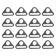 16 Pcs 1 1/2 Inch Triangle Buckles Adjuster Triangle D Rings Strap, Dark Silver